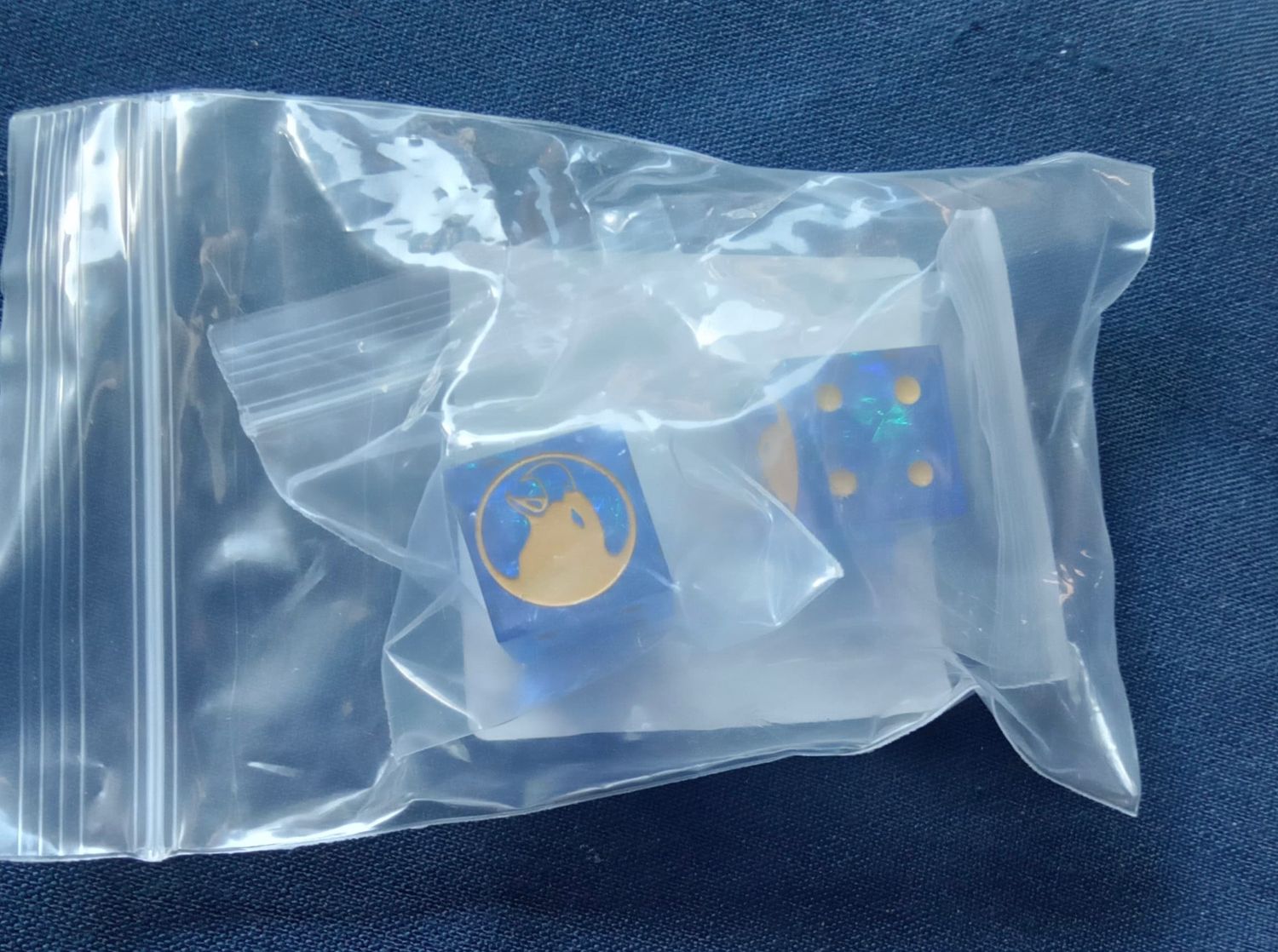 Laser Etched Crescent Hawks Dice Pair