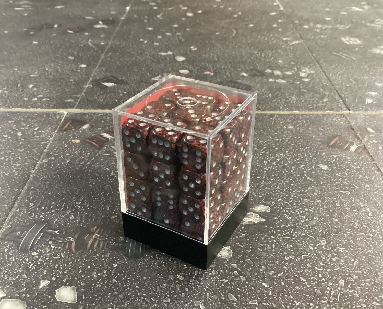 Chessex D6 Dice 12mm Speckled Silver Volcano