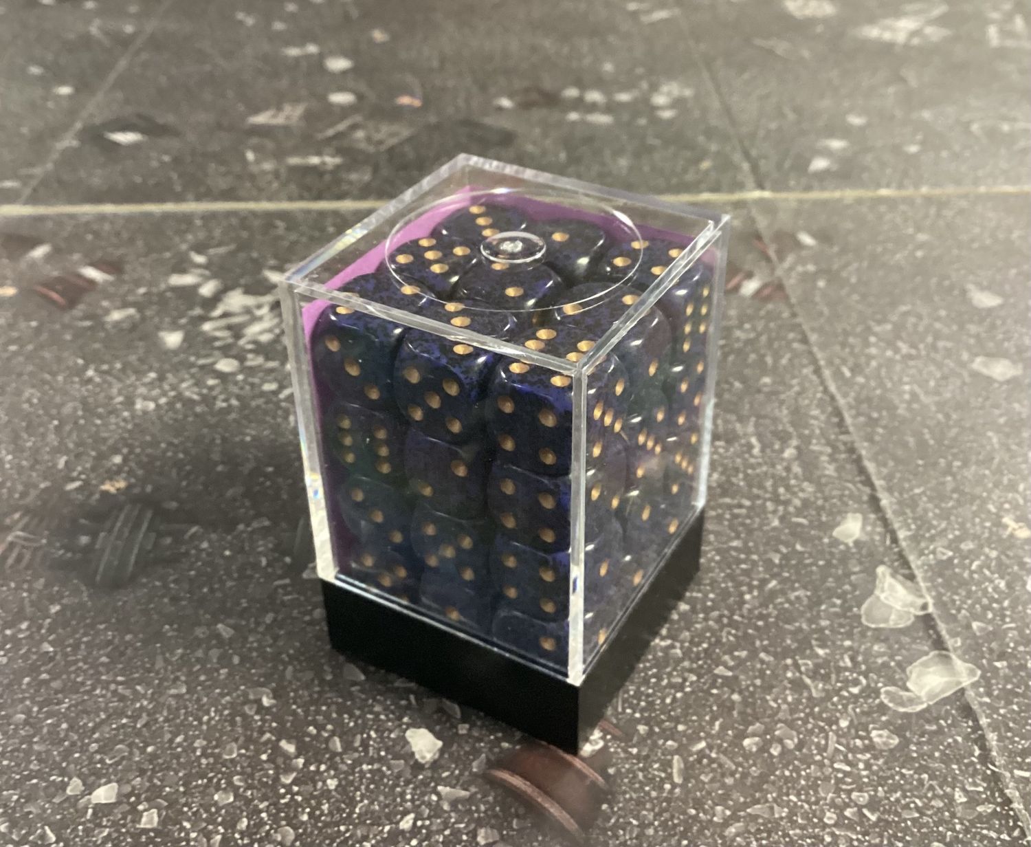 Chessex D6 Dice 12mm Speckled Golden Cobalt