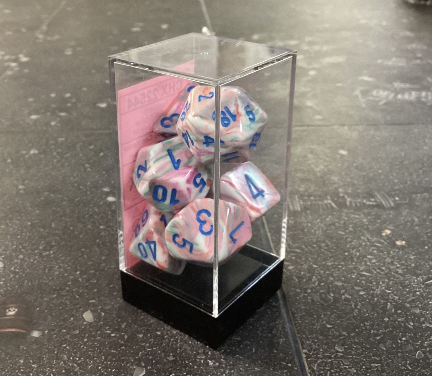 Chessex Festive Pop Art/Blue Mega-hedral 7-Die Set