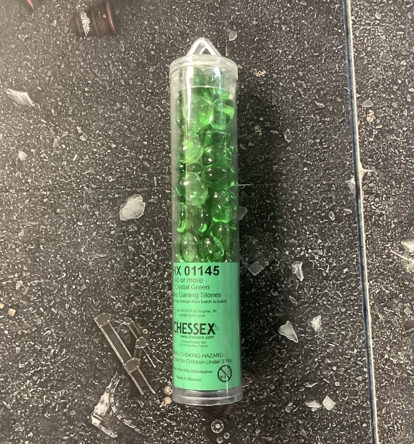 Chessex Crystal Green Glass Gaming Stones