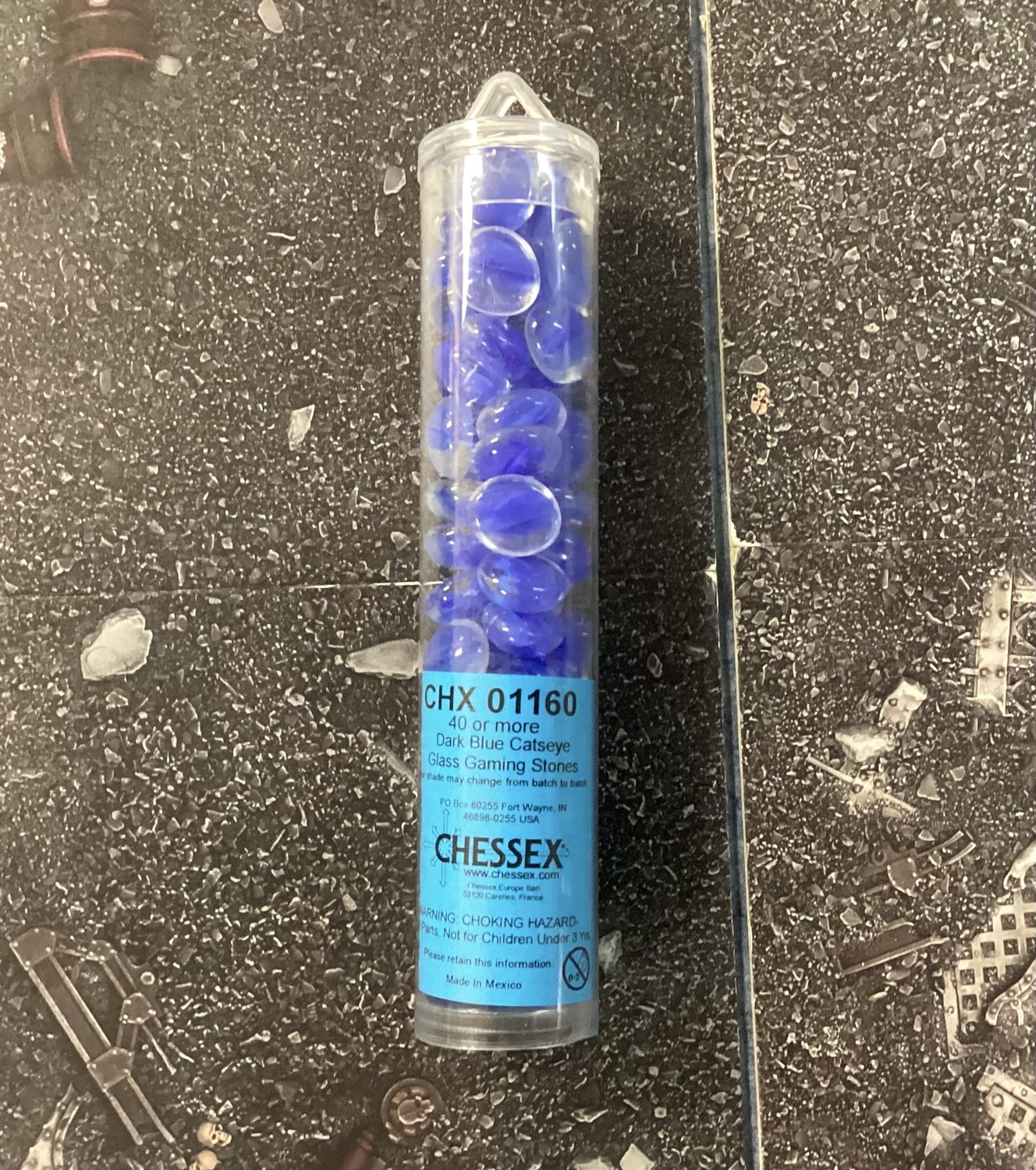 Chessex Dark Blue Catseye Glass Gaming Stones
