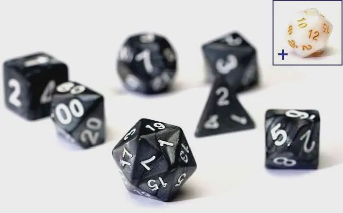 Sirius Dice Pearl Charcoal Polyhedral 7-Die Dice Set