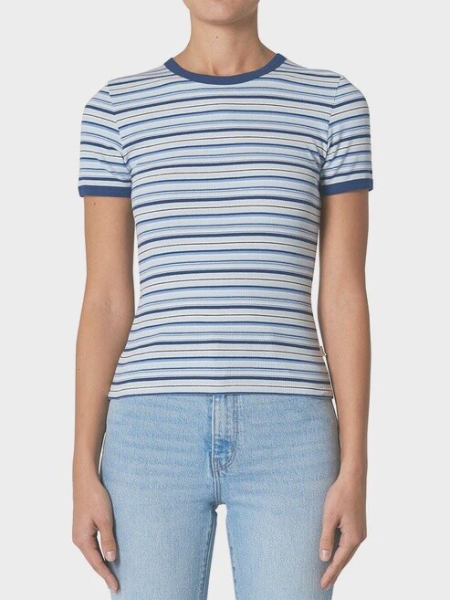 ROLLAS| SKY STRIPE BABY RIB TEE