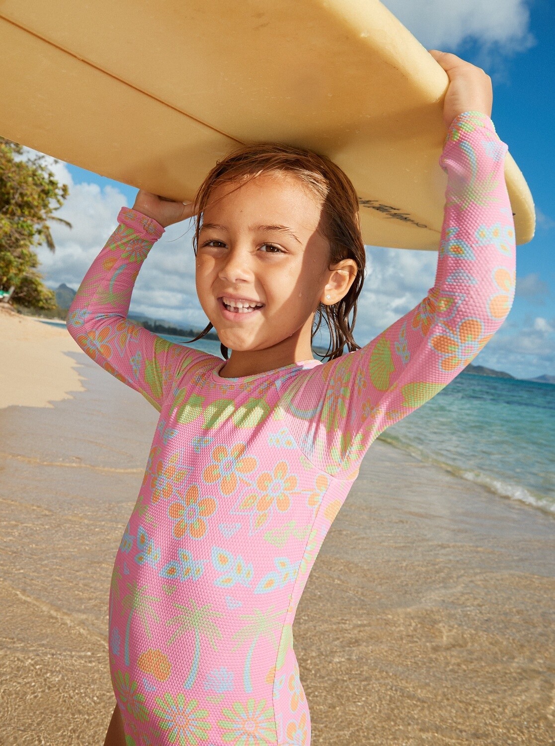 BEACH DAY TOGETHER LS ONESIE, Colour: SACHET PINK BEACHY BEBE, Size: 2