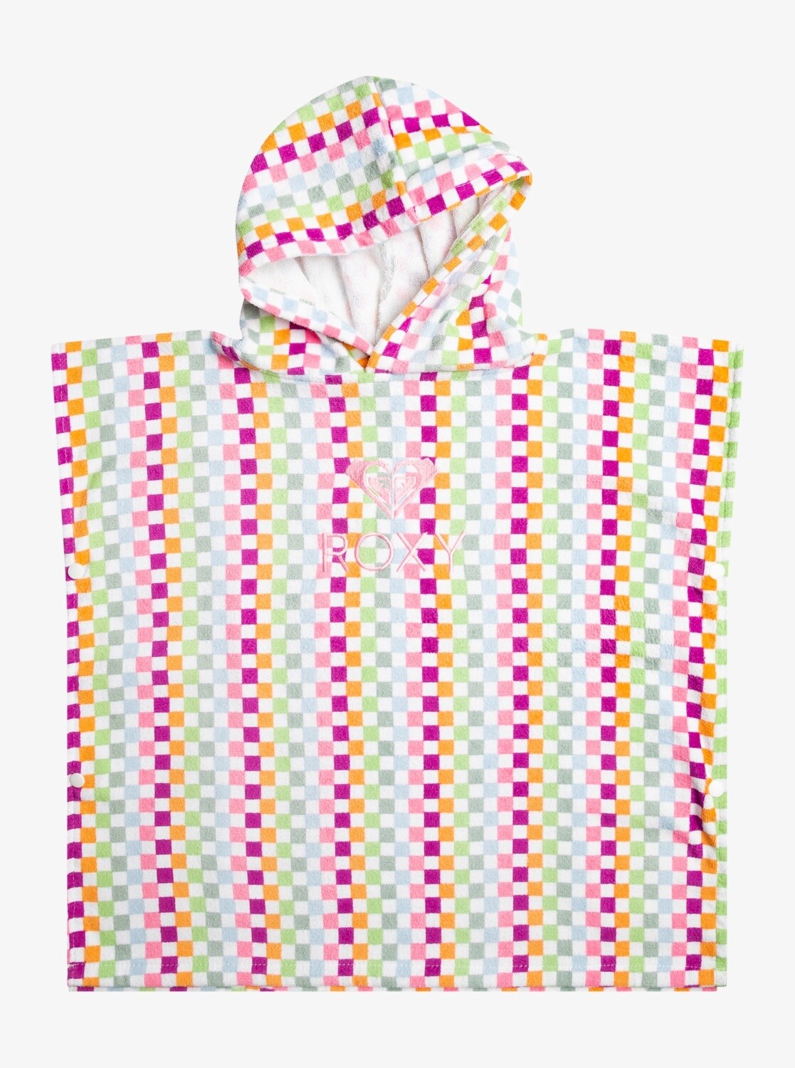 TW STAY MAGICAL PRINTED HOODED PONCHO TOWEL, Colour: BRIGHT WHITE CHECK CHECK, Size: 1SZ