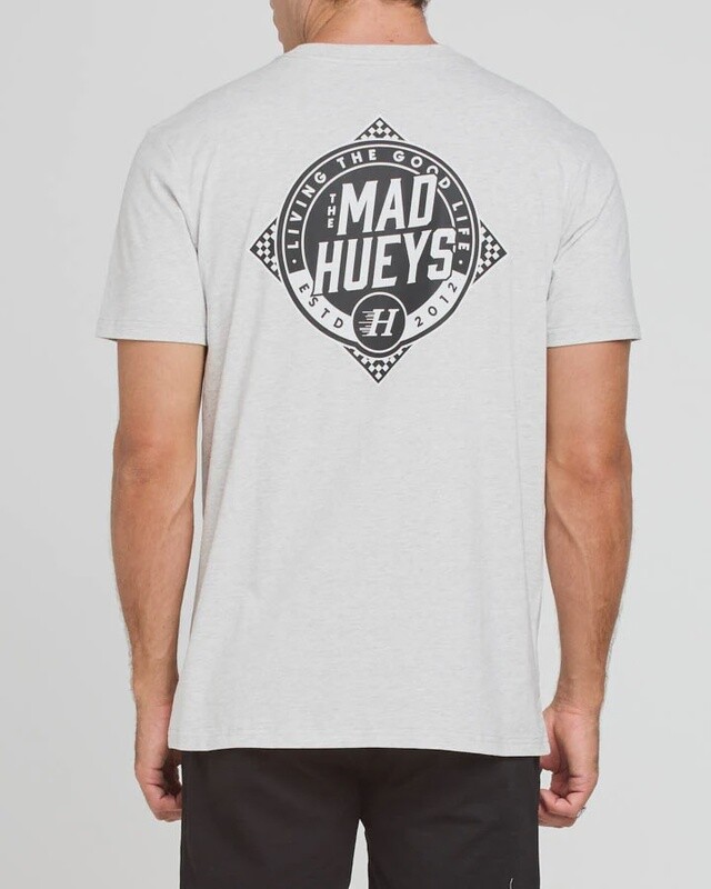 CHECKERED HUEYS | SS TEE - SNOW MARLE