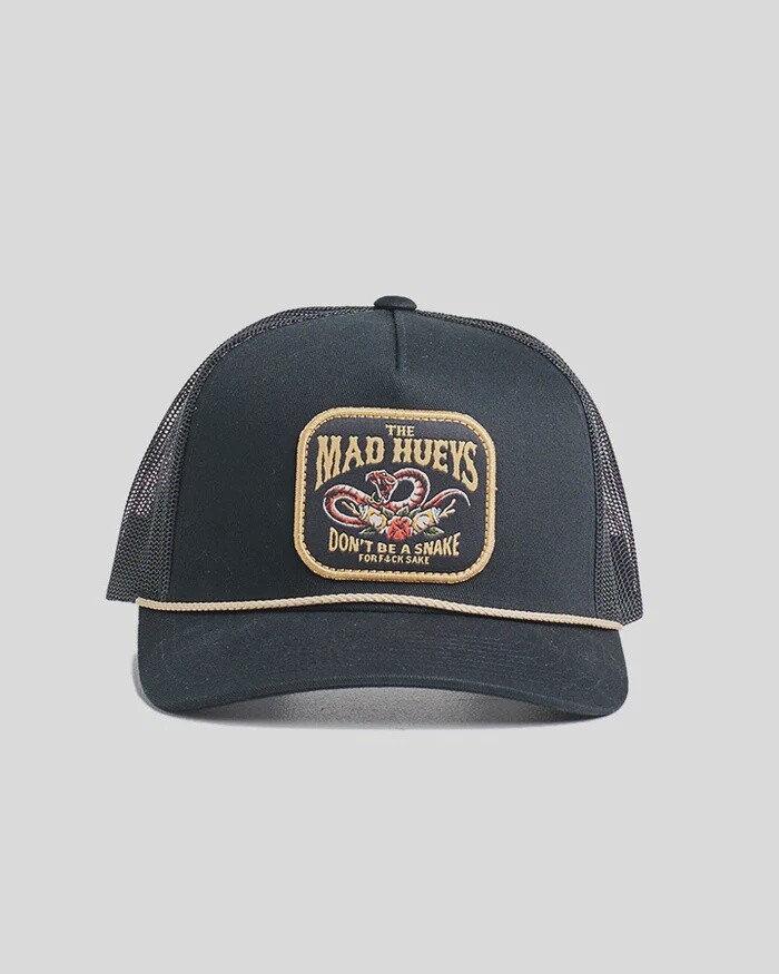DONT BE A SNAKE | TWILL TRUCKER - BLACK, Colour: BLACK, Size: OSFM