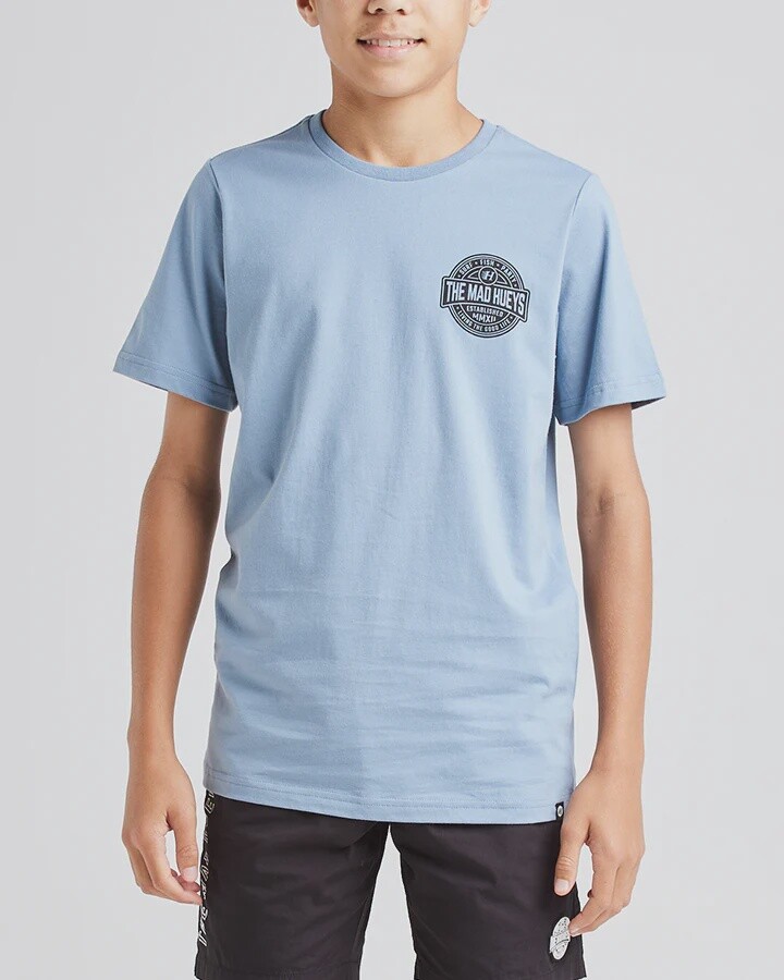 HUEYS LIFE | YOUTH SS TEE - STEEL BLUE