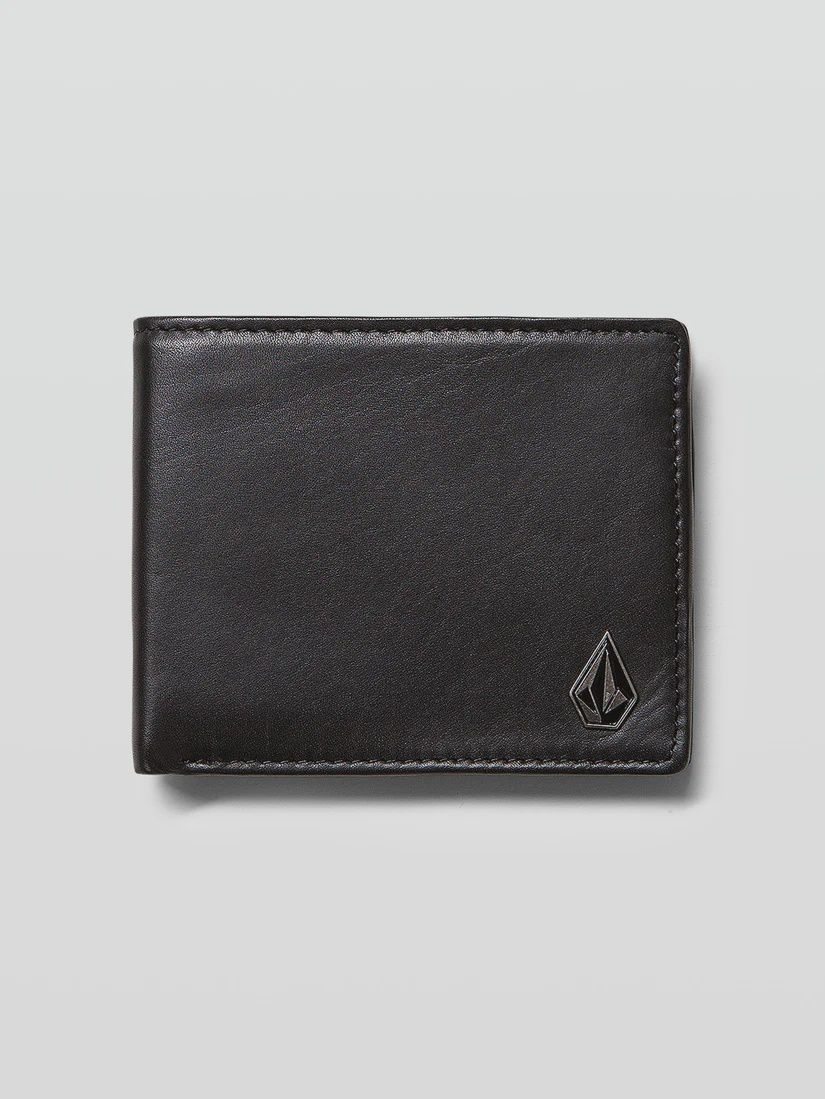 VOLCOM| SINGLE STONE LEATHER WALLET, Colour: BLACK, Size: O/S