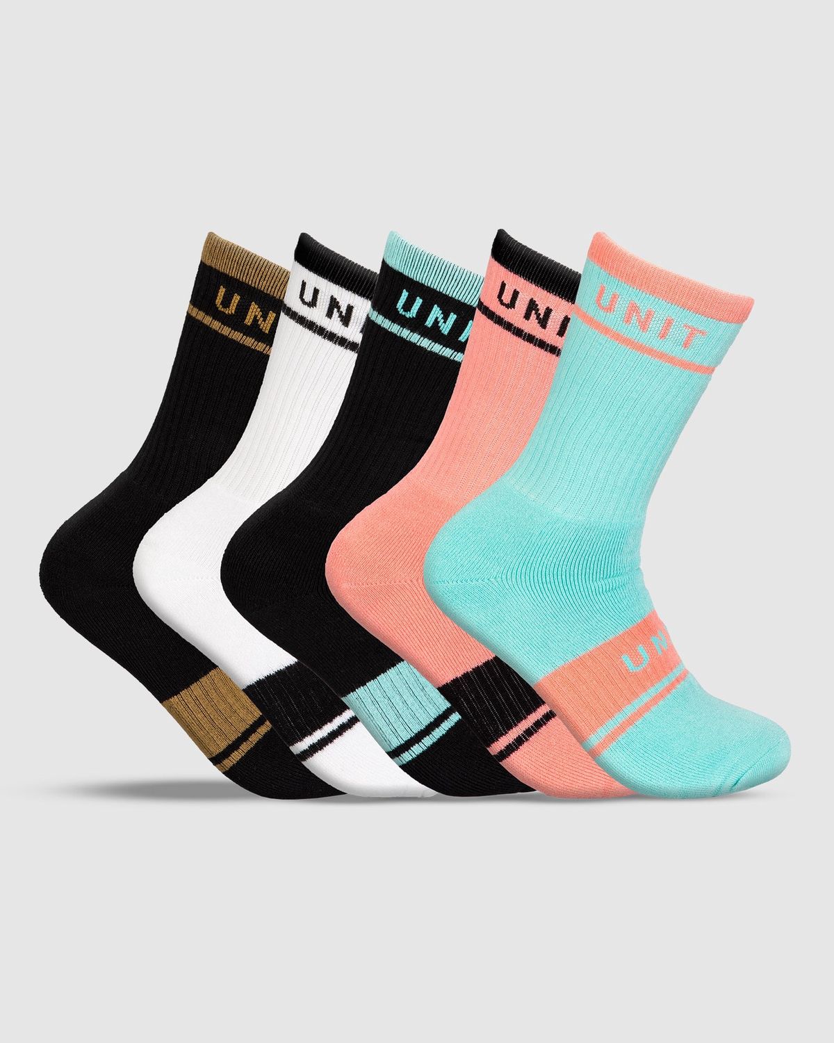 LADIES SOCKS - 5 PACK BAMBOO HI - LUX - EQUIP, Colour: MULTI, Size: ONE SIZE