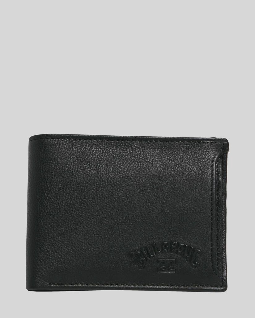 BILLABONG| SLIM 2 IN 1 LEATHER WALLET -  BLACK