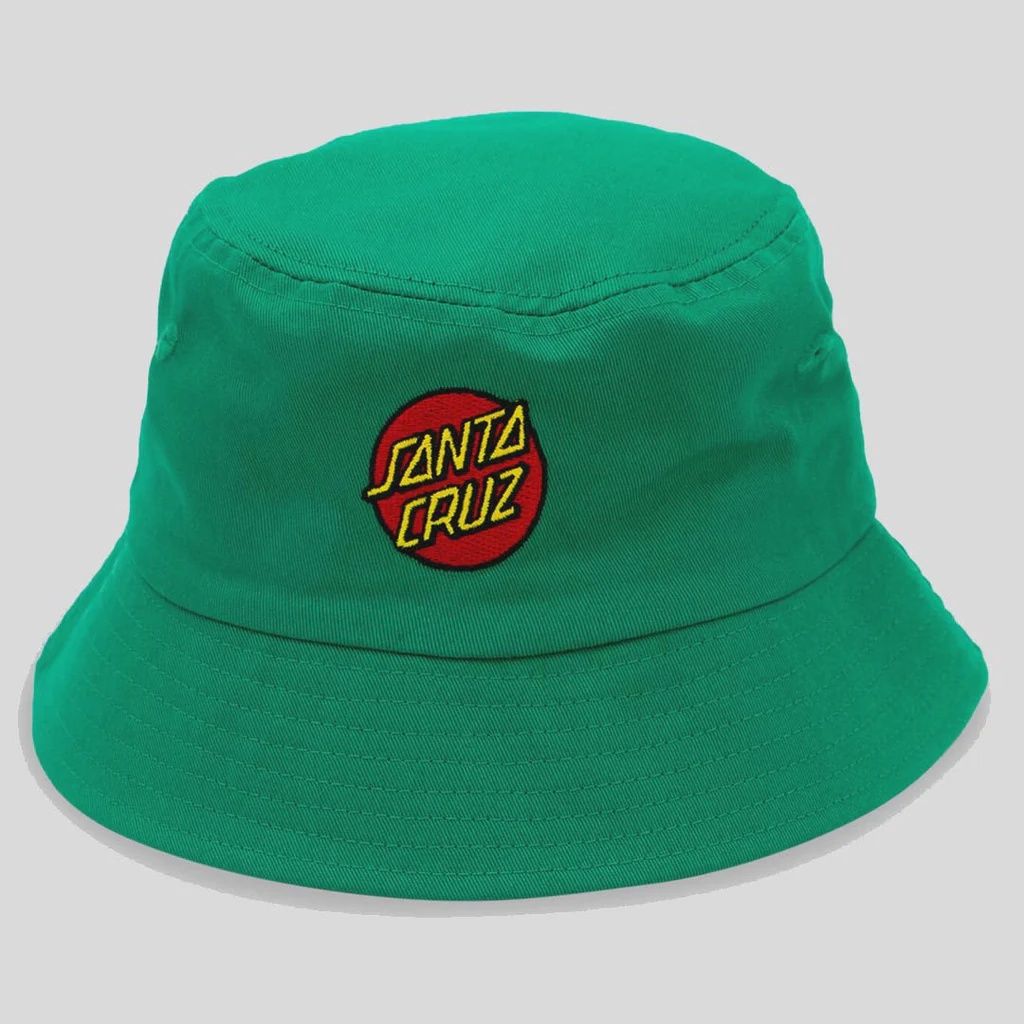 SANTA CRUZ| CLASSIC DOT PATCH BUCKET HAT - BOYS, Colour: GREEN, Size: OSFM