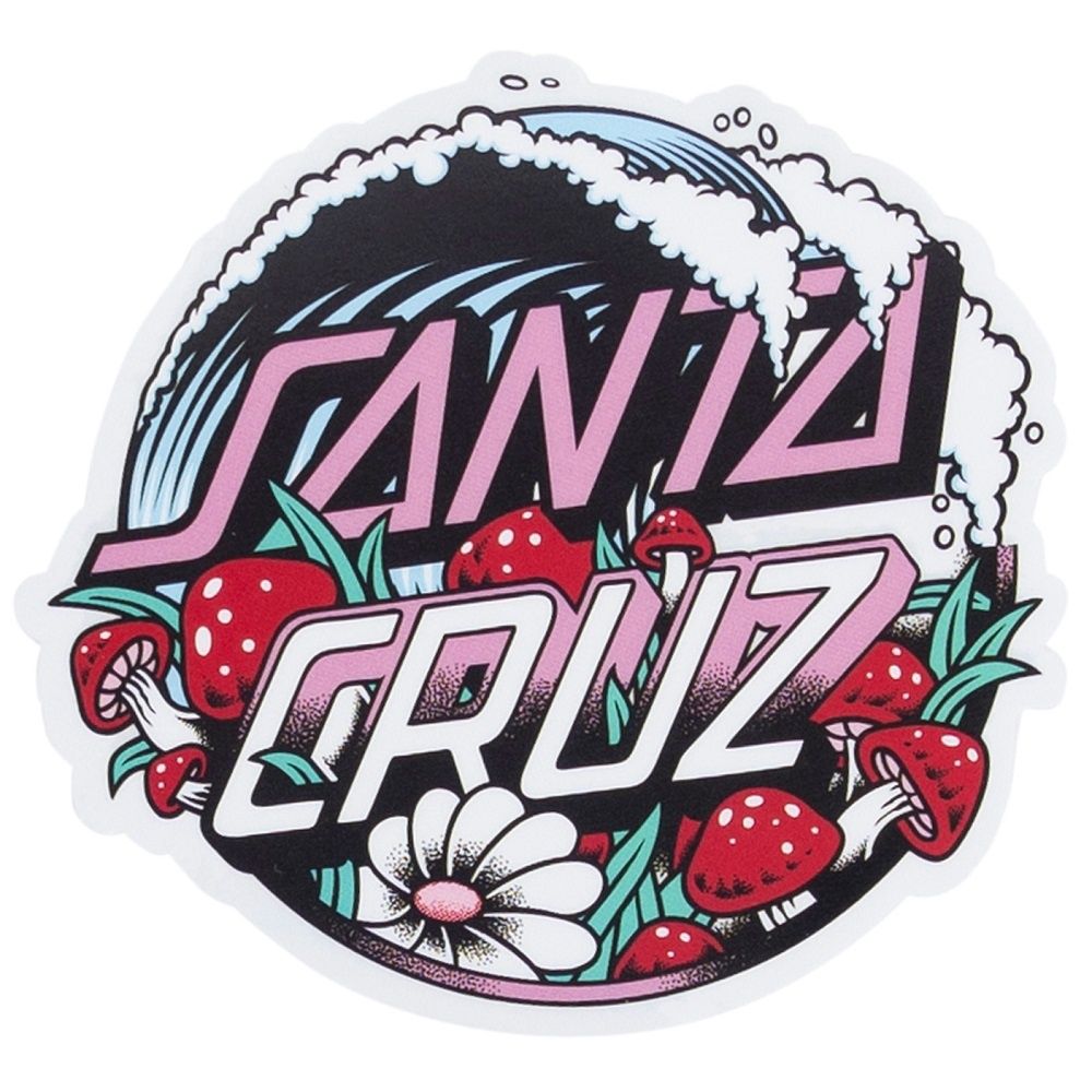 SANTA CRUZ| MUSHROOM WAVE DOT SPLICE STICKER, Colour: PALE PINK