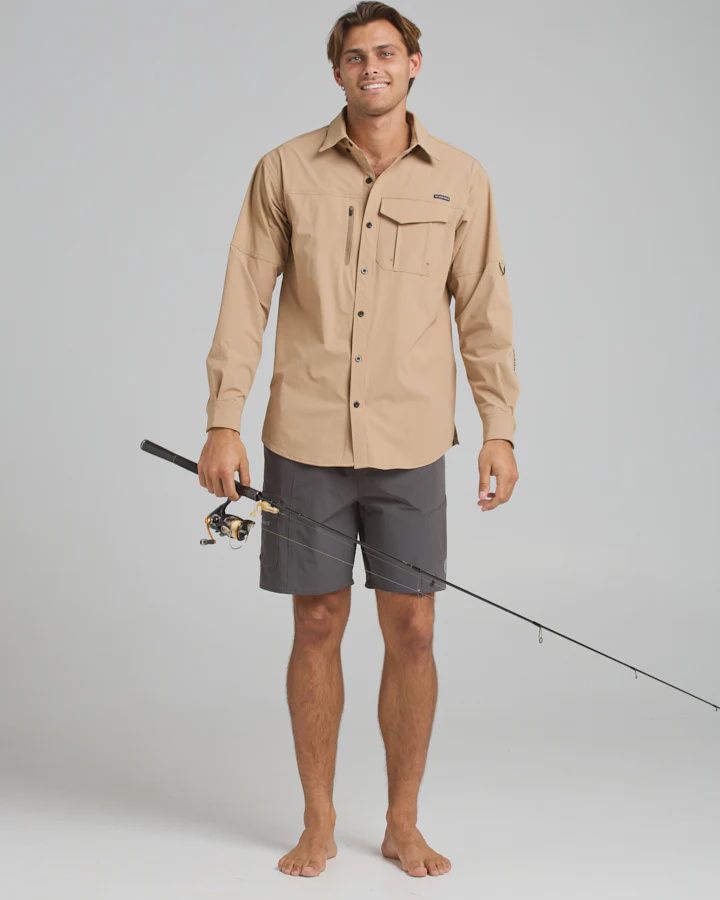 MAD HUEYS| SKULL ANCHOR FISHING SHIRT