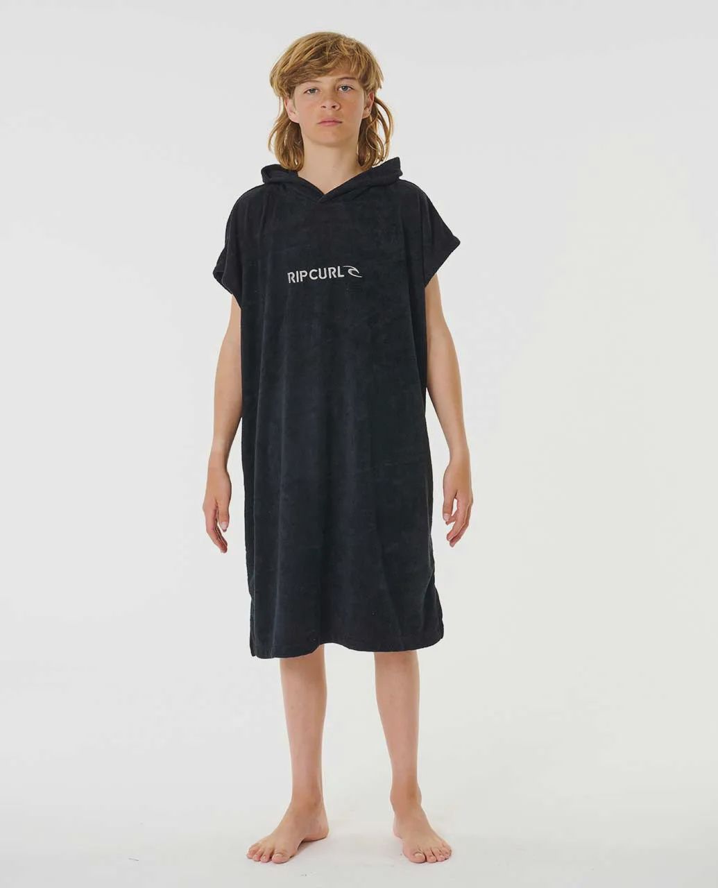RIPCURL| BRAND HOODED TOWEL - BOY, Colour: BLACK-GREY, Size: S