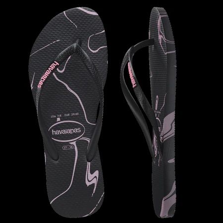 HAVAIANAS| SLIM MARBLE THONG - BLACK/PINK
