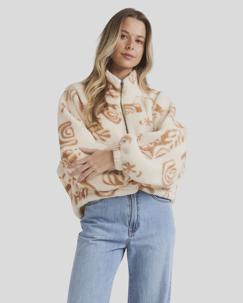 BILLABONG | FEELING LUCKY HALF ZIP CREW, Colour: MULTI, Size: S/8