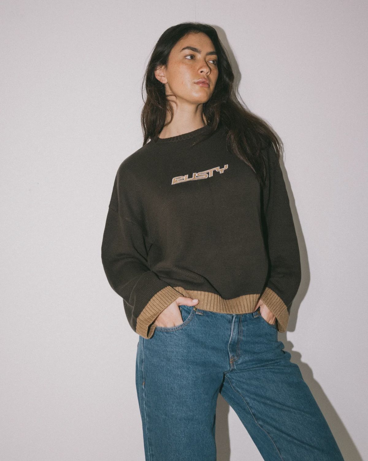 RUSTY| RIDER RELAXED CREW NECK KNIT