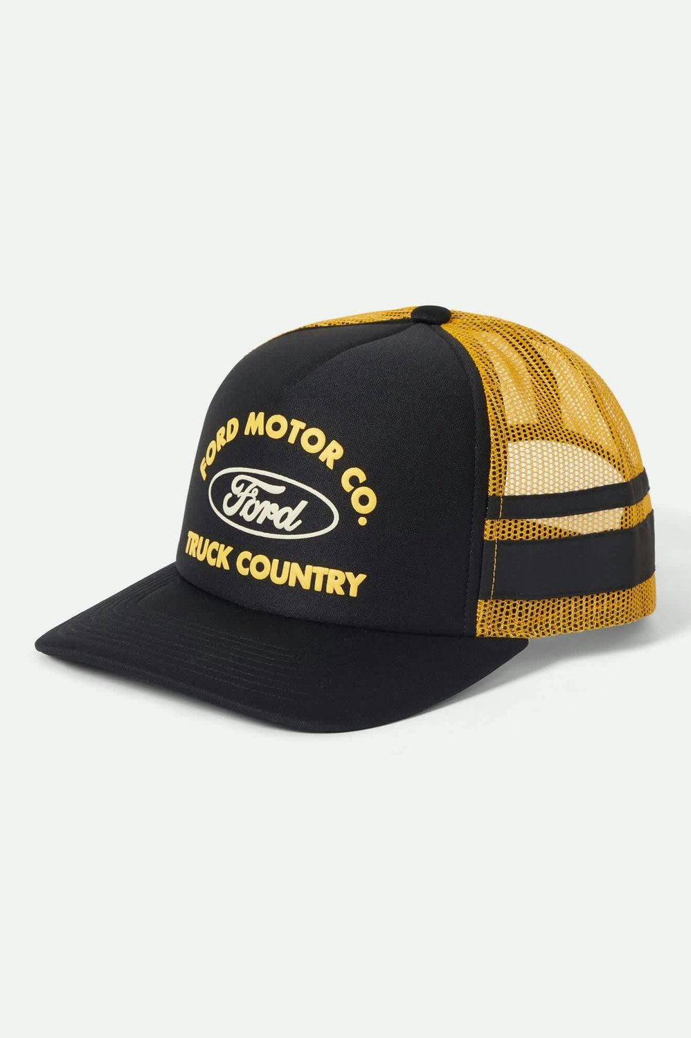 BRIXTON | FORD BUILT TOUGH MP TRUCKER HAT, Colour: BURNT RUBBER/EMPIRE YELLOW, Size: O/S