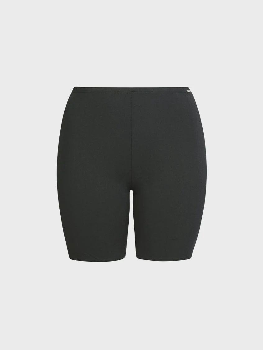 CAPRIOSCA | CHLORINE RESISTANT BLACK BIKE SWIM SHORTS, Colour: BLACK, Size: 10