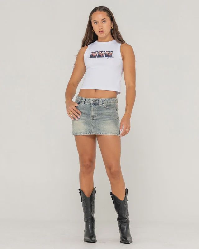RUSTY | DIRTY MAVERICKS DENIM MINI SKIRT
