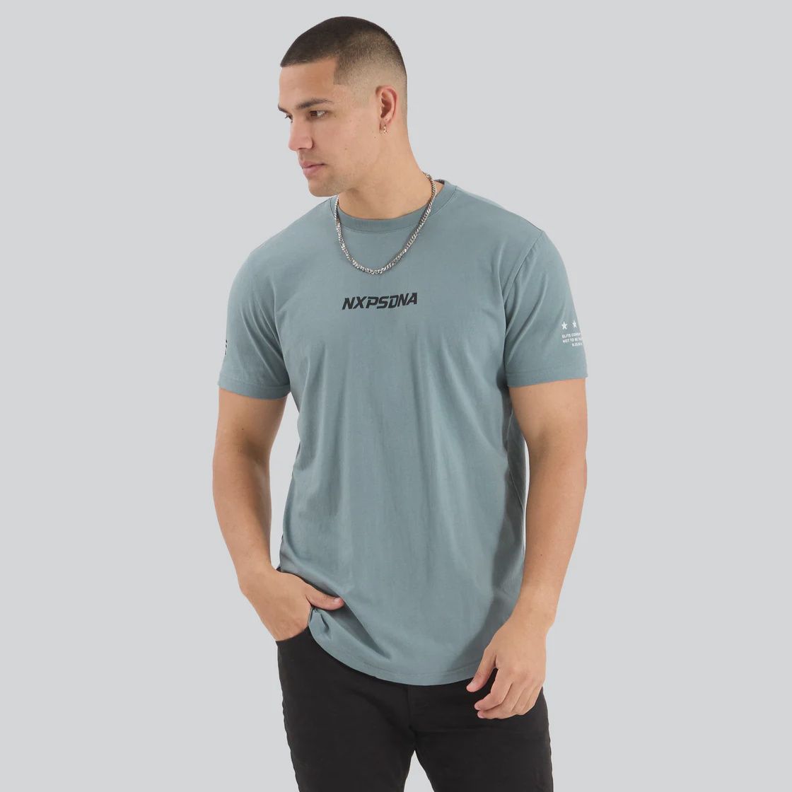 NXP | STETSON DUAL CURVED TEE, Colour: TROOPER/ASPHALT, Size: S