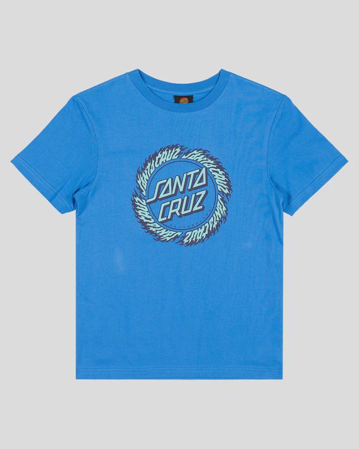 SANTA CRUZ | FLAME RINGED DOT FRONT BOYS TEE