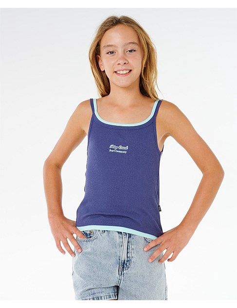 RIPCURL | PARADISE CLUB LAYER GIRLS TANK, Colour: WASHED NAVY, Size: 8