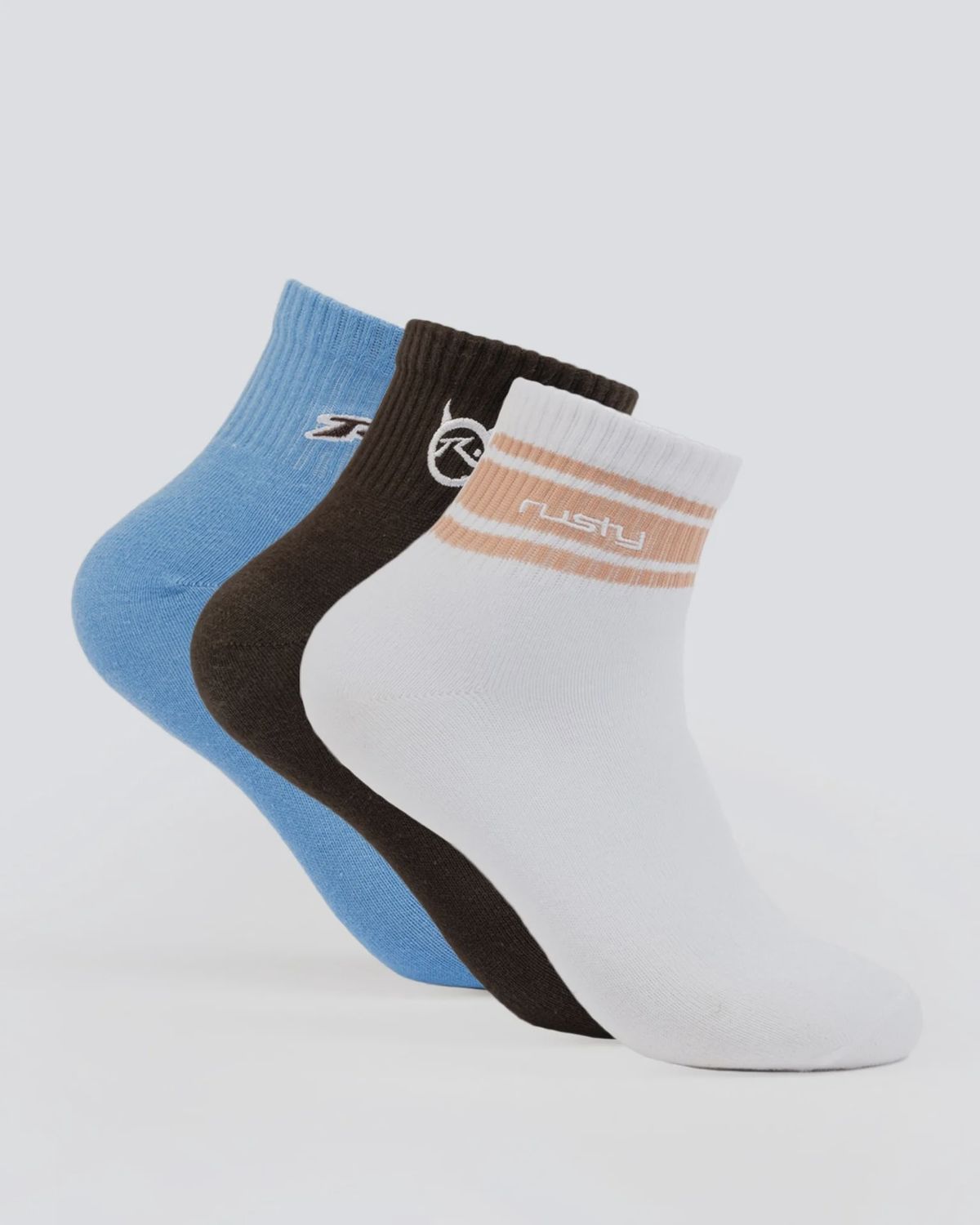 RUSTY | FANCY DAY CREW 3-SOCK PACK