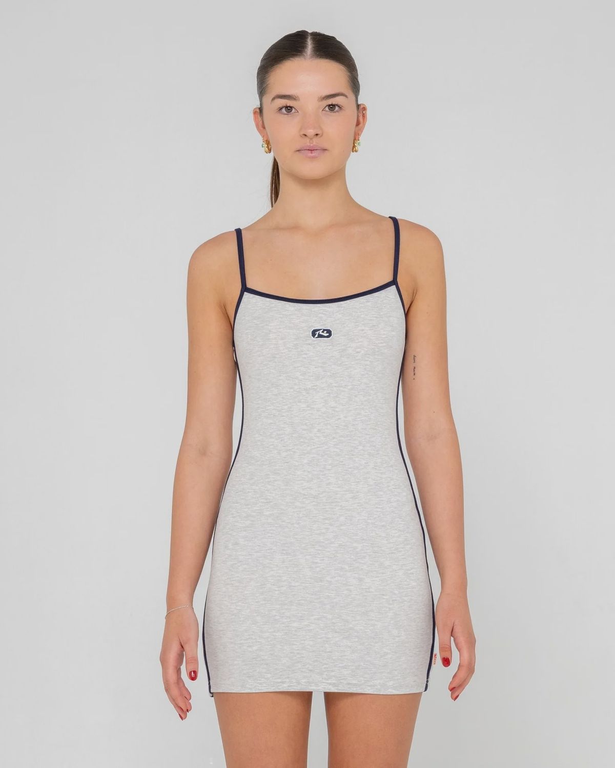 RUSTY | JETLAG JERSEY MINI DRESS, Colour: ECRU MARLE, Size: 6