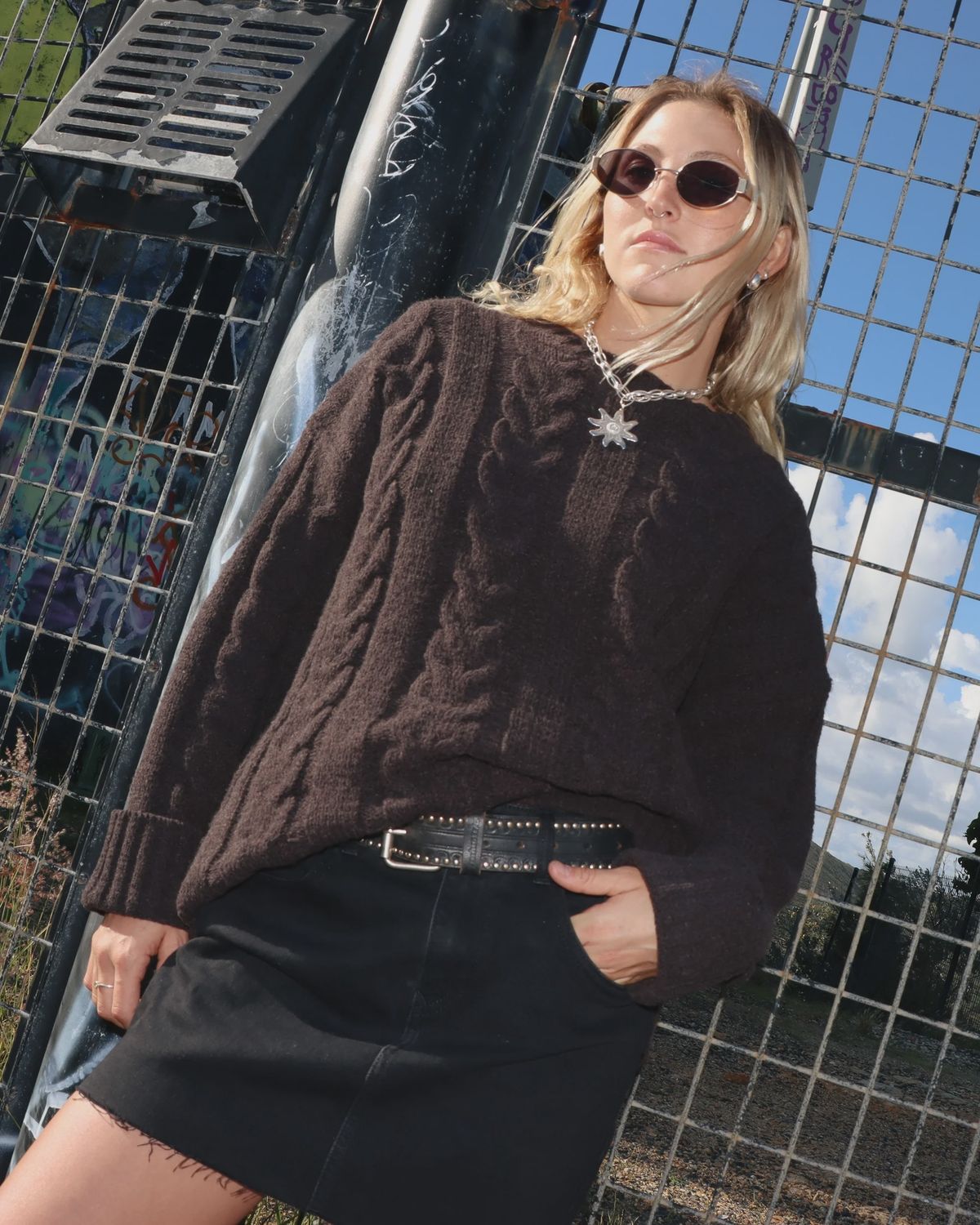 VOLCOM | WOMANS CABLE COVE SWEATER, Colour: VINTAGE BLACK, Size: 8