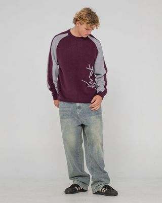 RUSTY | MENS ROLL SAFE BOXY KNITTED CREW