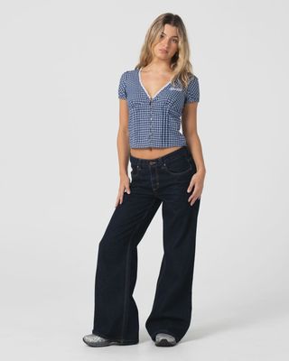 RUSTY | WENDY WIDE LOW RISE DENIM JEAN