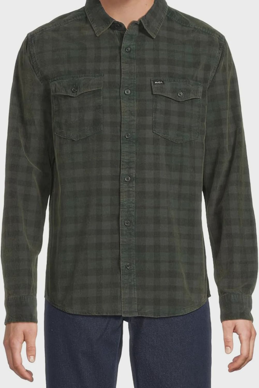 RVCA | MENS ARTIFICE CORD LONG SLEEVE SHIRT, Colour: BLACK WASH, Size: S