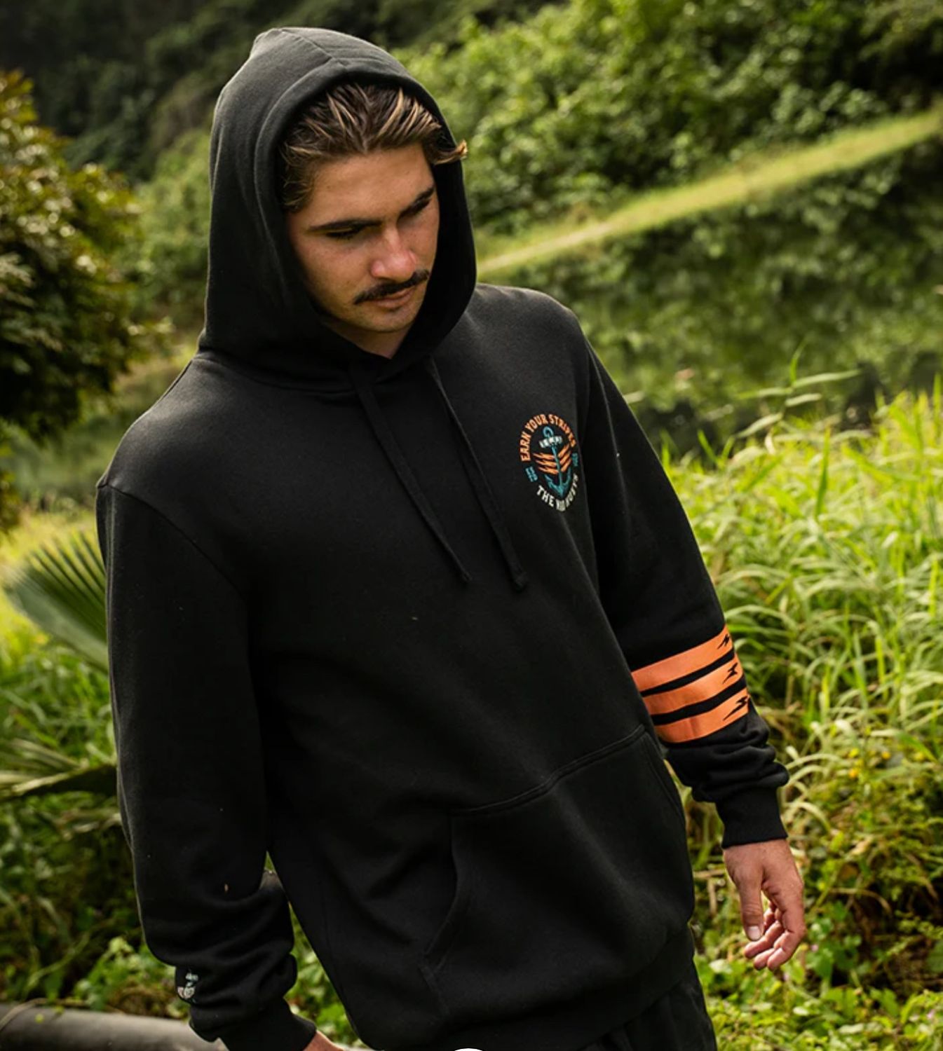 THE MAD HUEY’S | EARN YOUR STRIPES PULLOVER, Colour: BLACK, Size: S