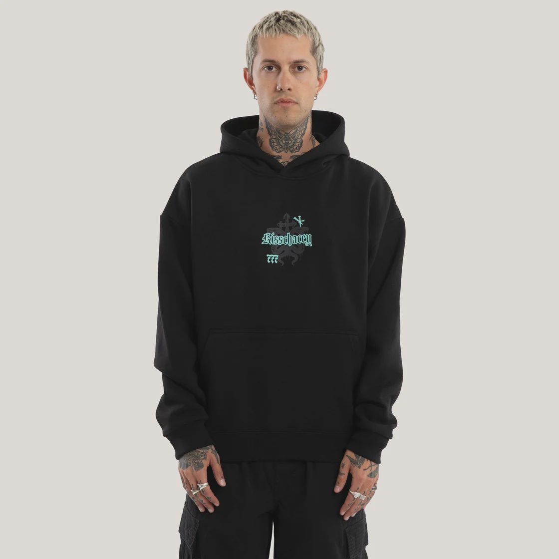 KISS CHACEY | DESPAIR OVERSIZED HOODIE, Colour: ANTHRACITE BLACK, Size: S