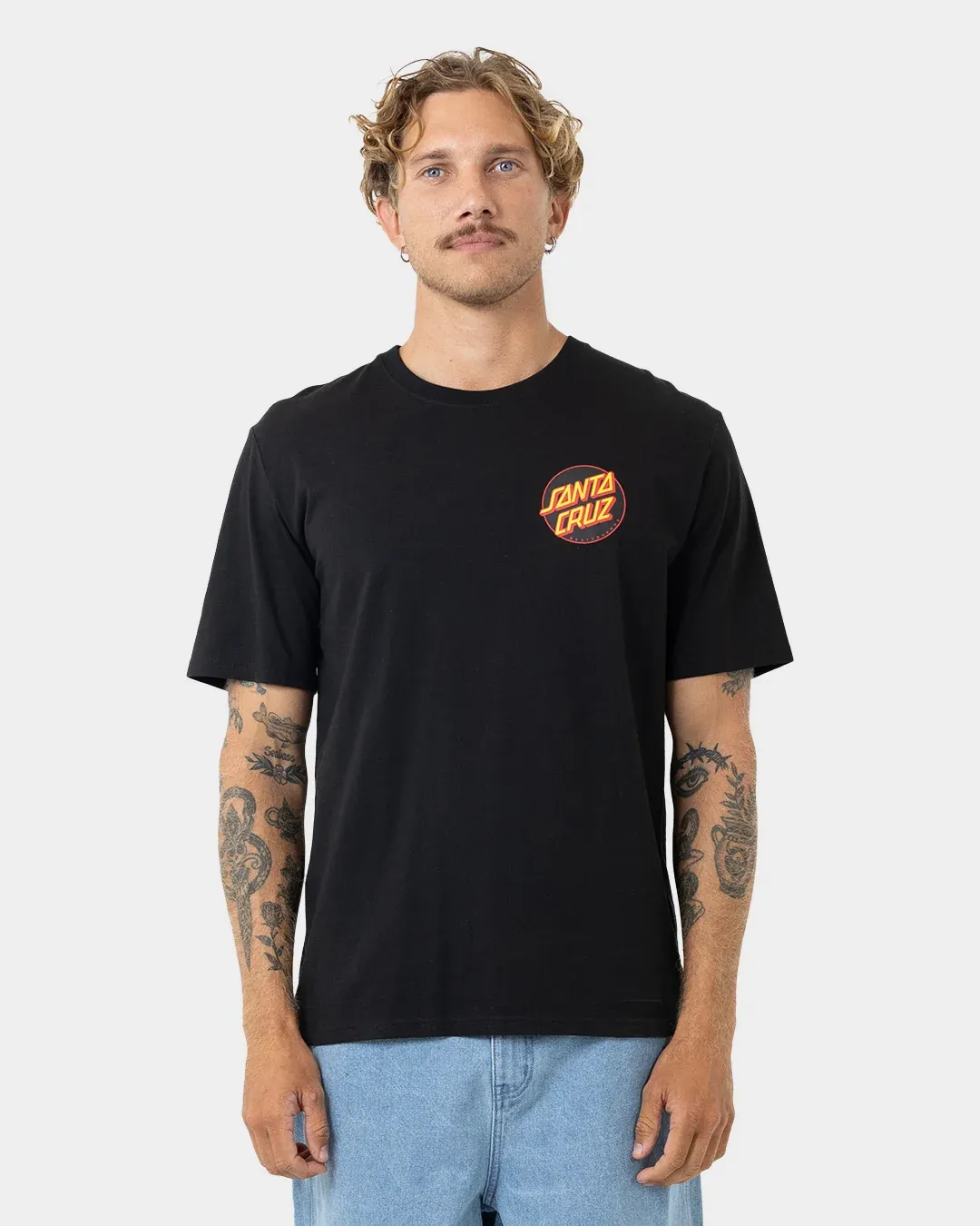 SANTA CRUZ | MENS DESCENDED DOTS TEE, Colour: BLACK, Size: S