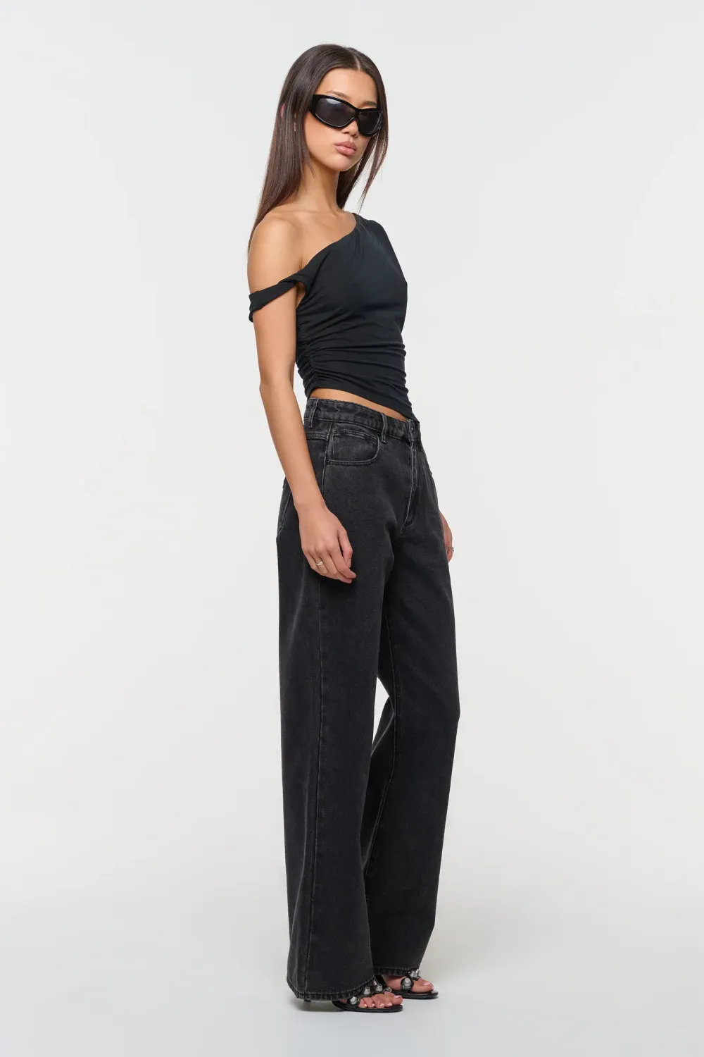 ABRAND | 95 MID BAGGY HEIDI, Colour: WASHED BLACK, Size: 8