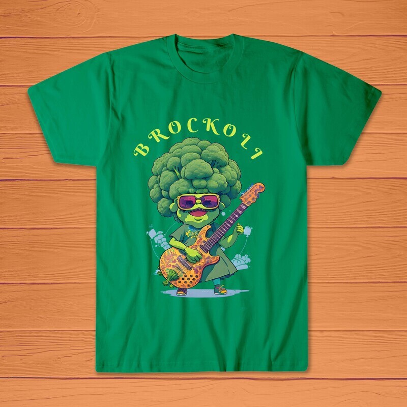 Brockoli: The Rockstar Broccoli T-Shirt 🤘 | Funny Dad Jokes Meme