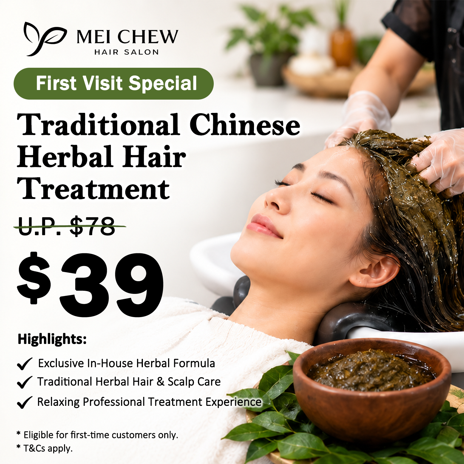 Traditional Chinese Herbal Hair Treatment — First Visit Offer Only