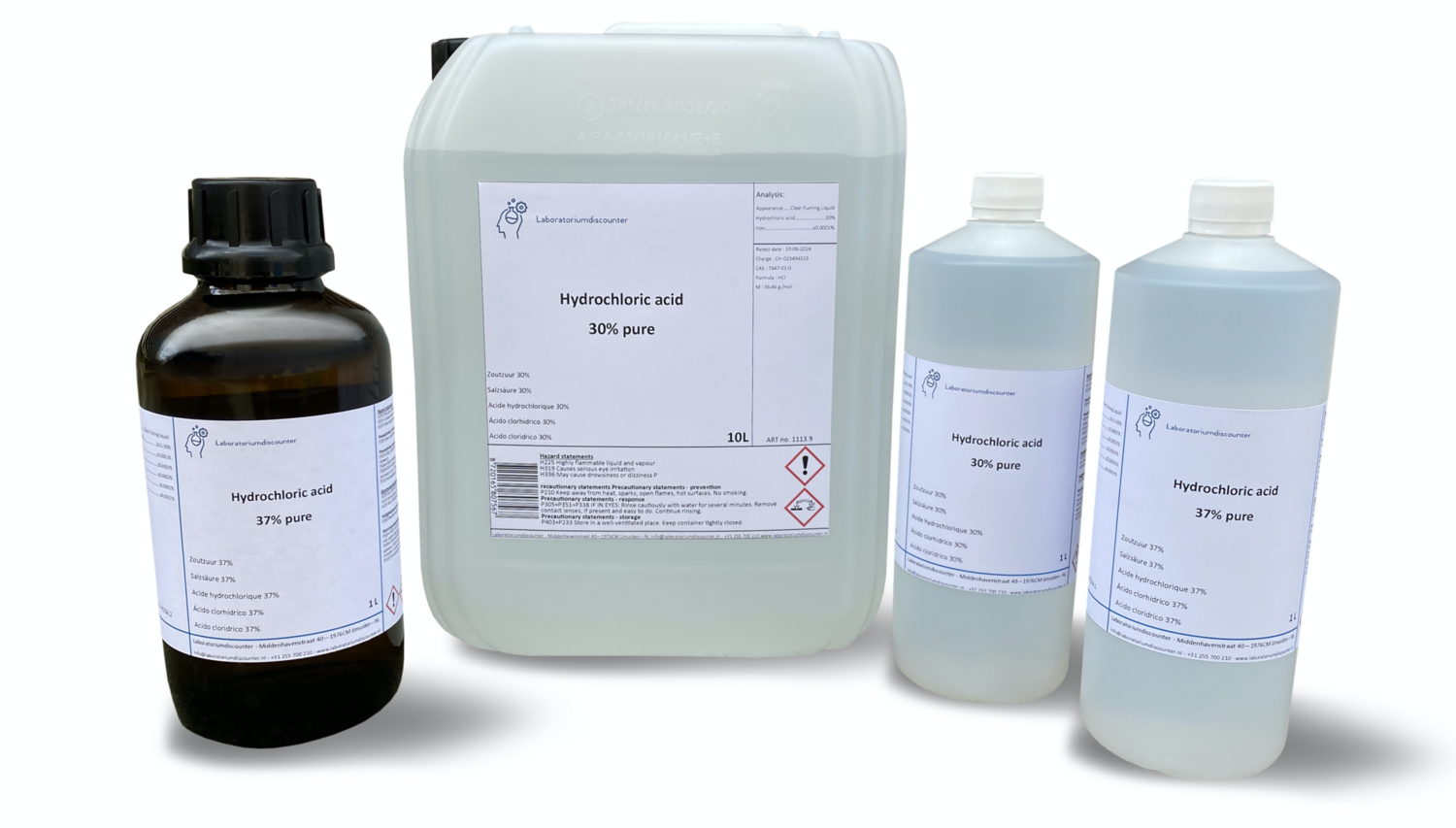 Hydrochloric acid 10 Liter 37% puur