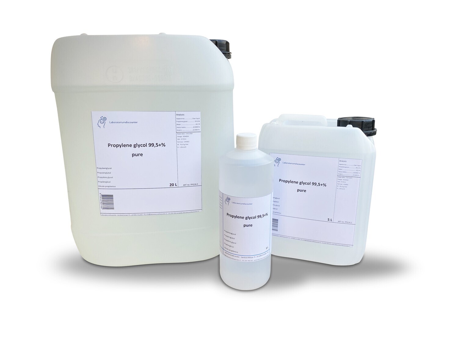 Propylène glycol 99,5 +%, pur 5 litres