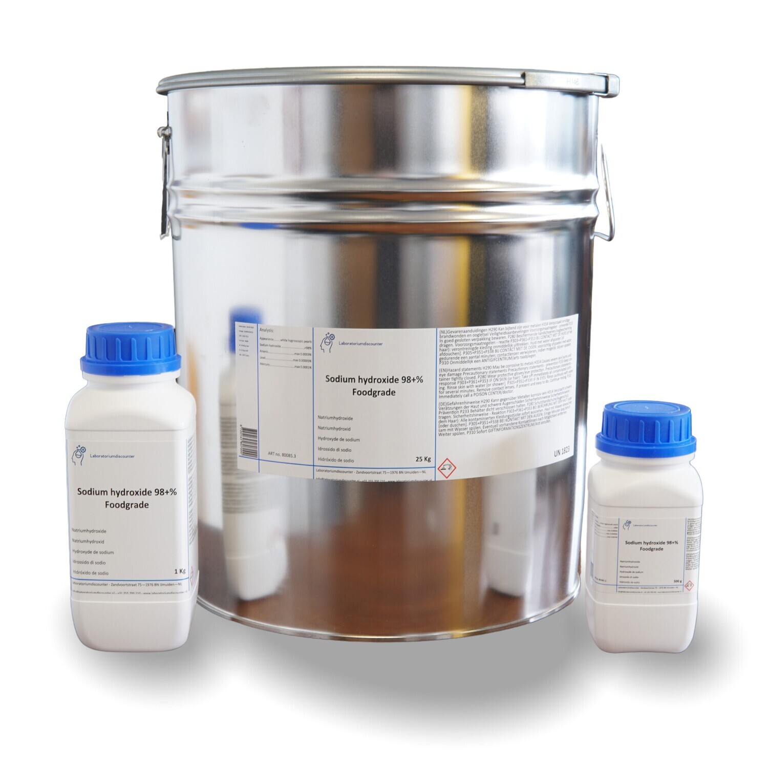 Sodium Hydroxide 98+% Food Grade, E524 1 Kilogram