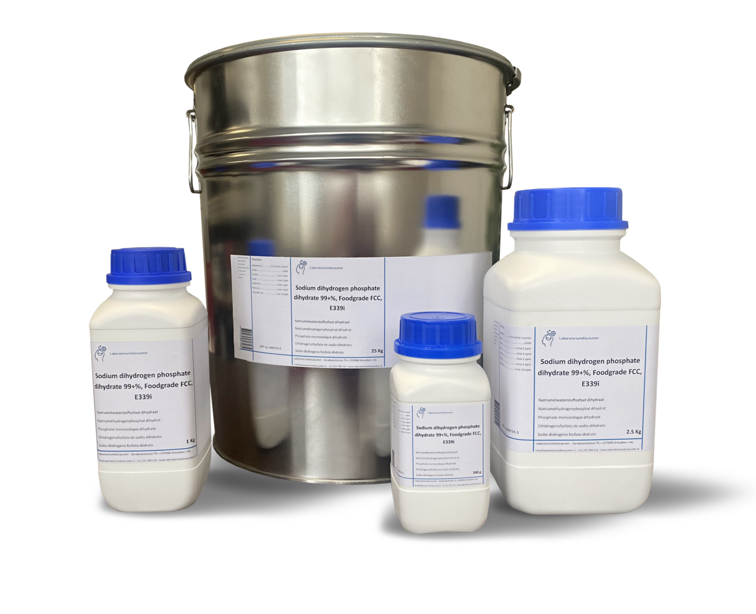 Sodium dihydrogen phosphate dihydrate 99 +% food grade, FCC, E339i 25 Kilogram