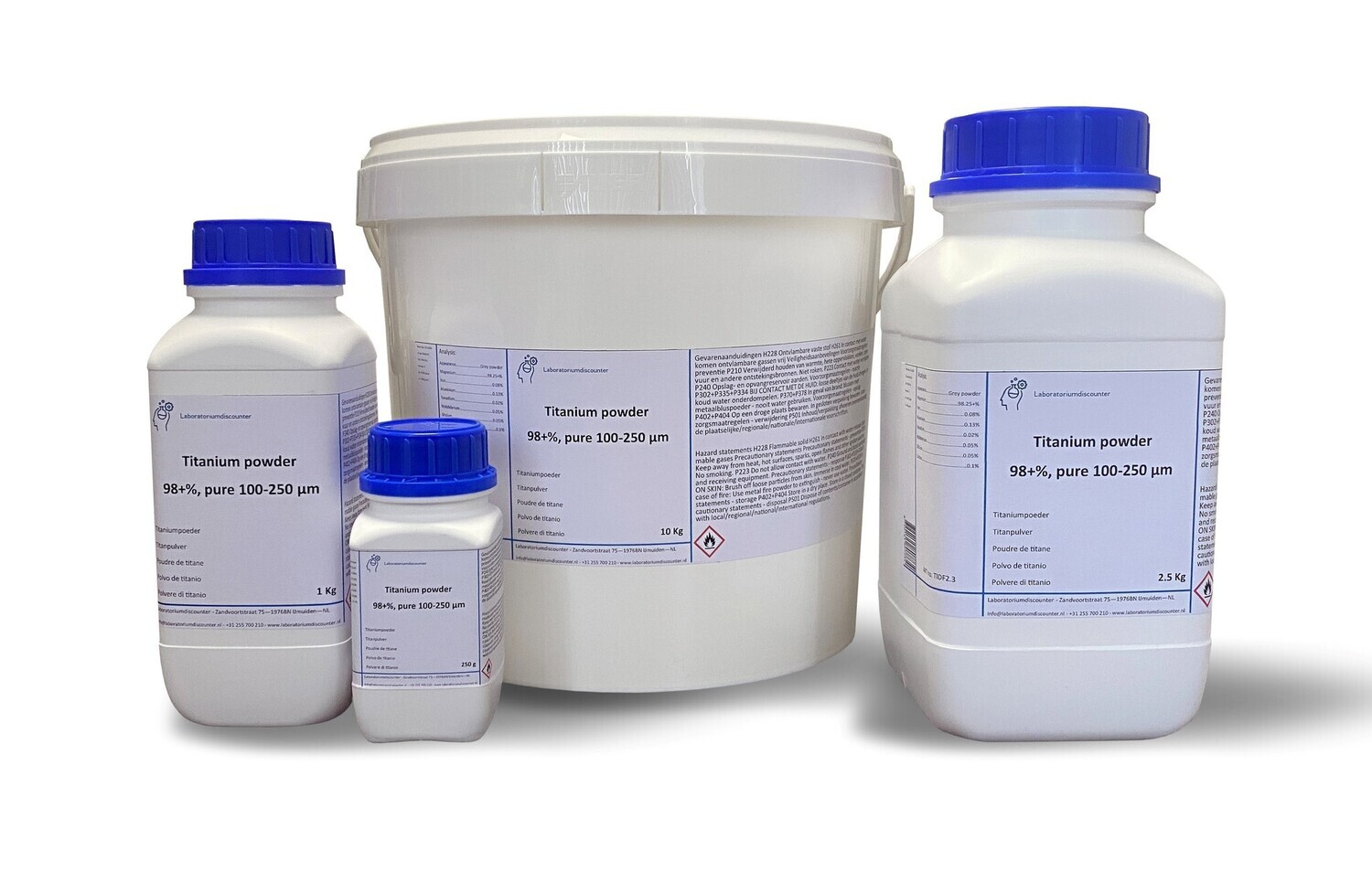 Titanium 98 +%, powder 100-250 µm 250 gram