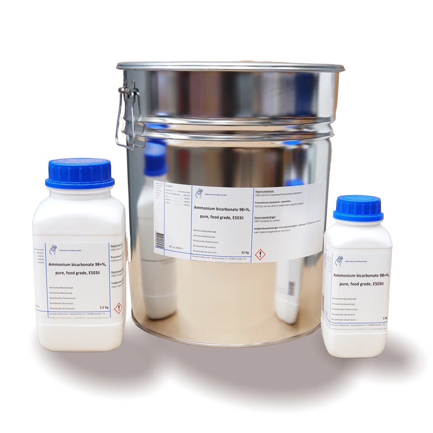 Ammonium bicarbonate 98+%, pure, food grade, E503ii 2.5 Kilogram