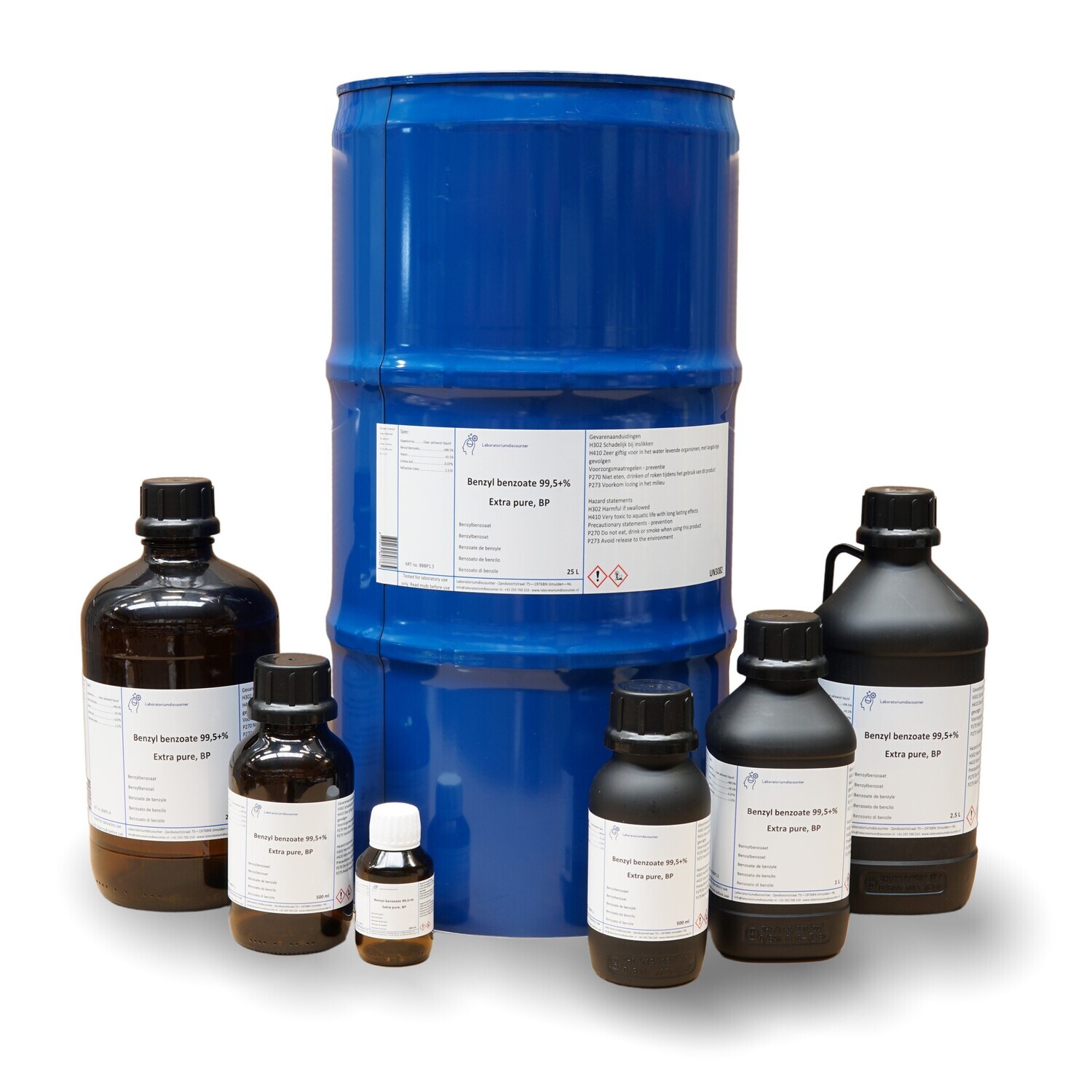 Benzyl Benzoate 99.5+% Extra Pure, BP 2.5 Liter Verpakt in HDPE fles