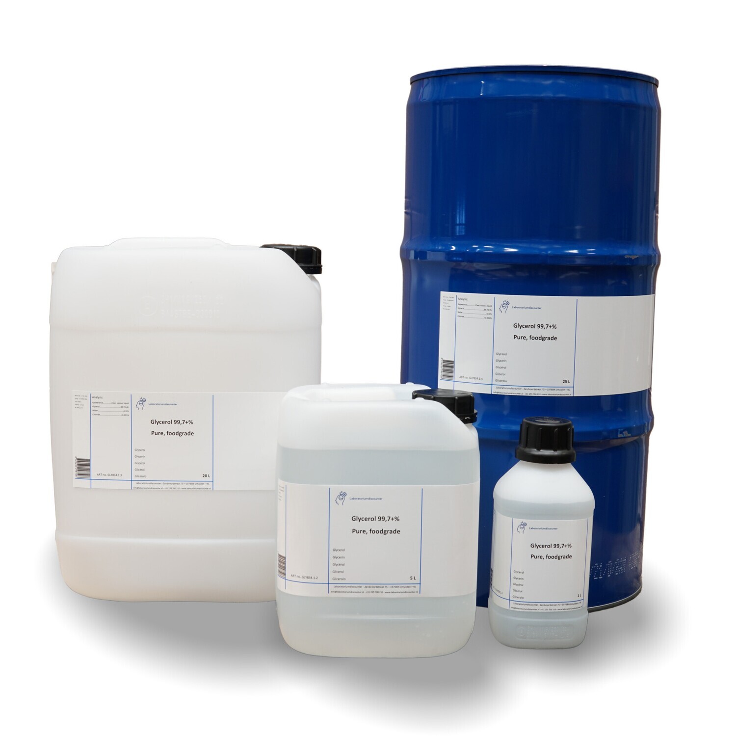 Glycerol 99.7% foodgrade 25 Liter in stalen drum