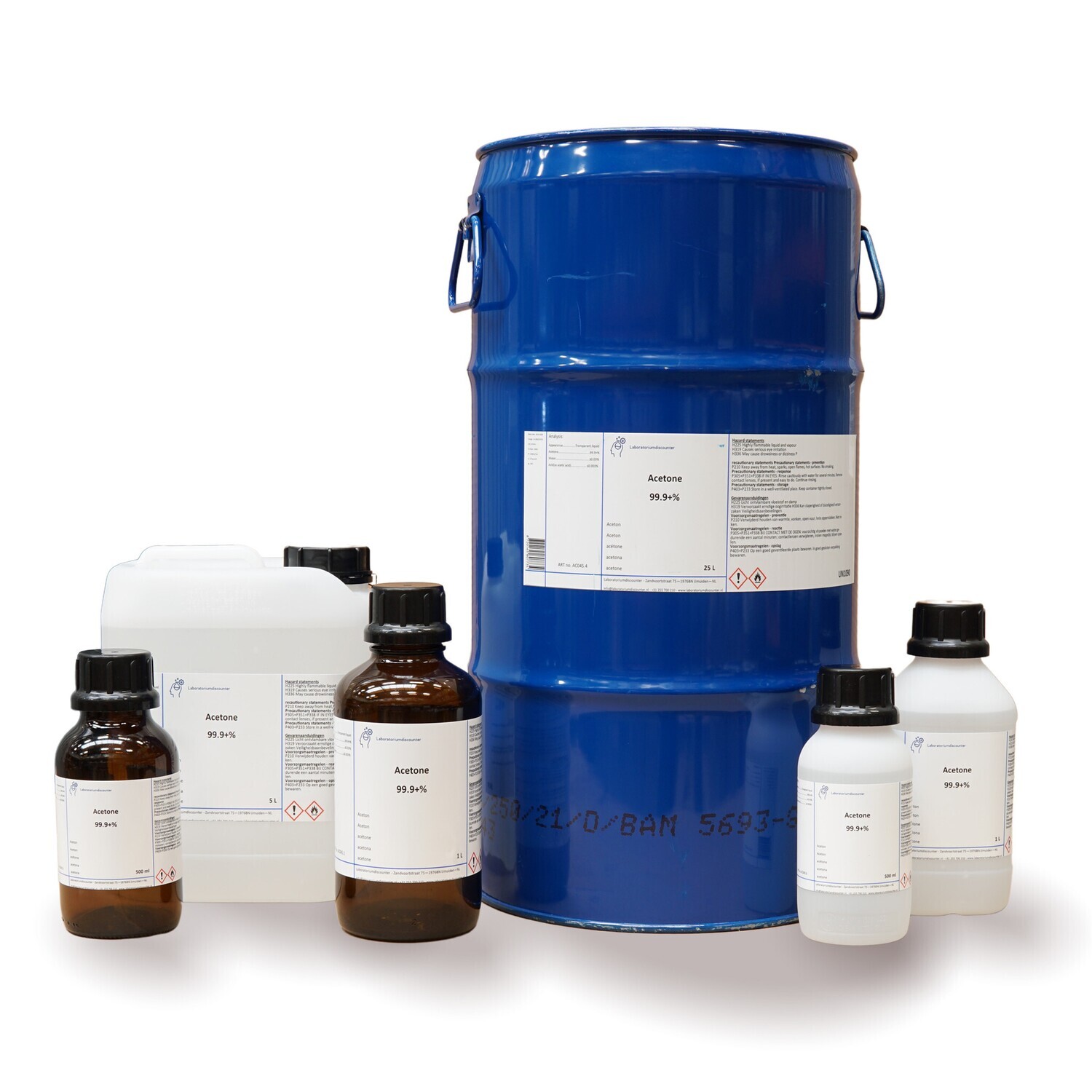 Acetone 99.9 +% Pure 1 Liter in bruin glas